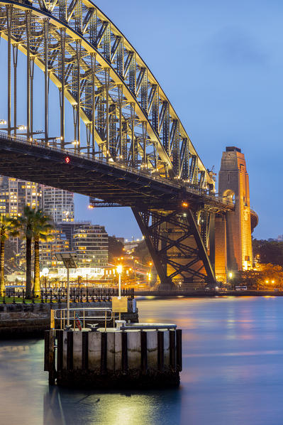 Sydney Harbour Bridge at dusk, Sydney, New South Wales, Australia