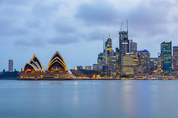 Sydney Opera House at dusk, Sydney, New South Wales, Australia