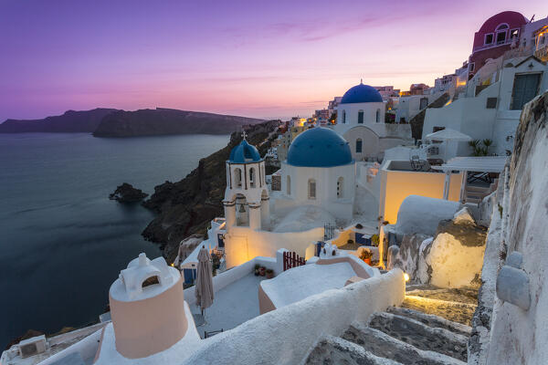 Details of the town of Oia in Santorini, Cyclades Islands, Greece