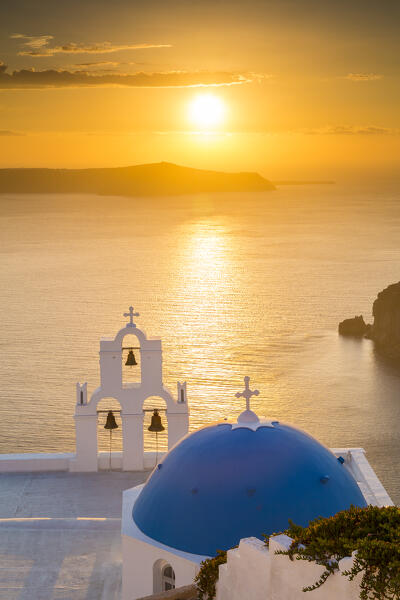 Sunset in Firostefani, Santorini, Cyclades Islands, Greece