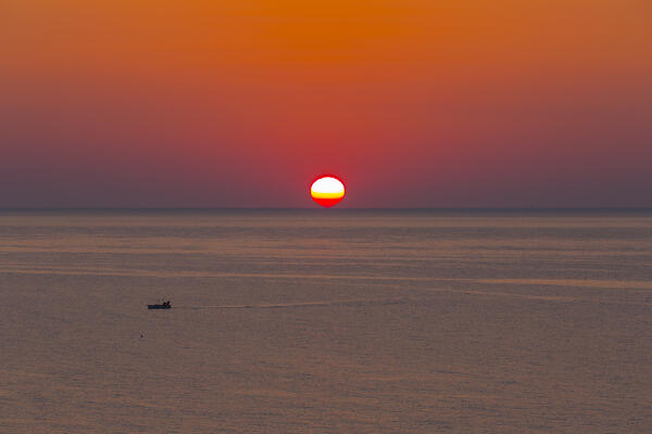 Sunset in Vieste, Gargano, Foggia district, Apulia, Italy