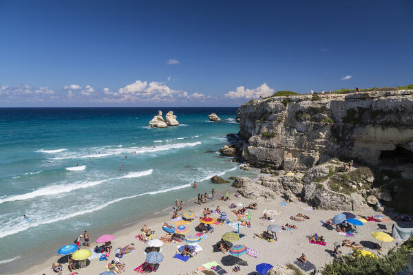 Two Sisters rock formations in Torre dell Orso, Melendugno, Lecce district, Apulia, Italy