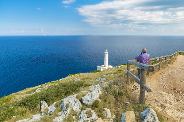 Palascia Lighthouse in Cape Otranto, Otranto district, Apulia, Italy