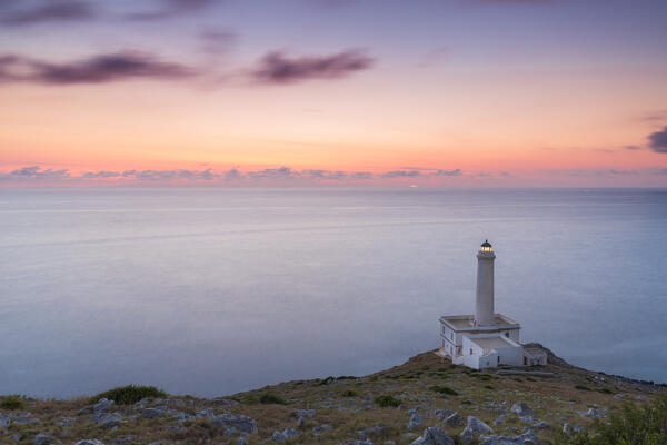 Palascia Lighthouse in Cape Otranto, Otranto district, Apulia, Italy