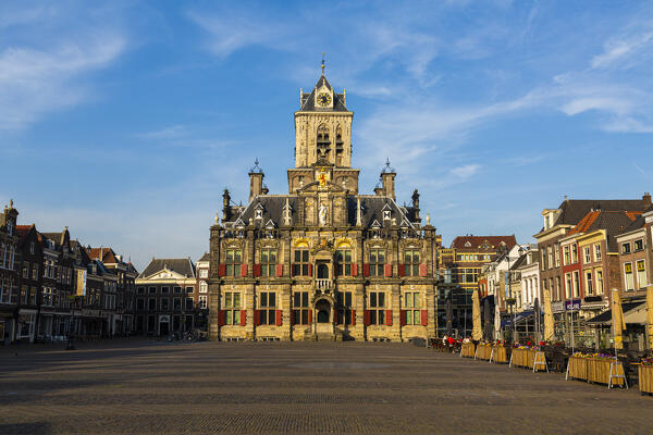 City Hall Building in the Central Square (Markt) of Delft, South Holland (Zuid-Holland), Netherlands