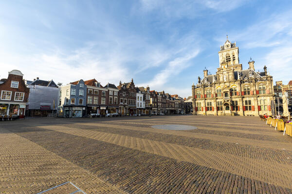 City Hall Building in the Central Square (Markt) of Delft, South Holland (Zuid-Holland), Netherlands