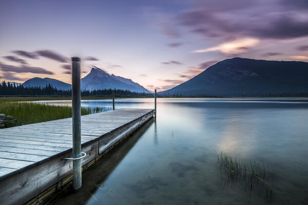 Mt. Rundle at Sunrise, Vermilion Lakes, Banff National Park, Alberta, Canada