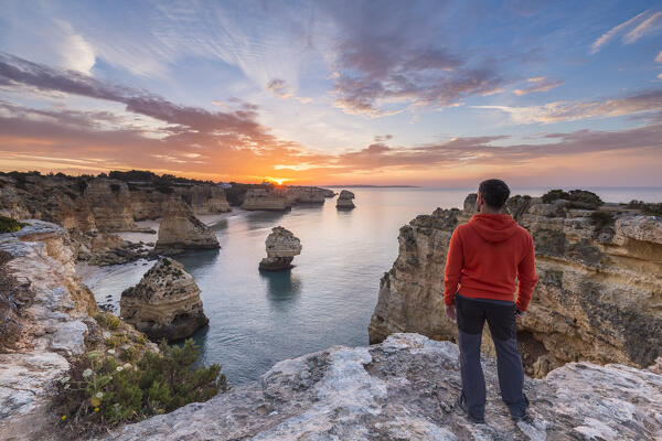 Praia da Marinha beach in Caramujeira Lagoa, Faro, Algarve, Portugal