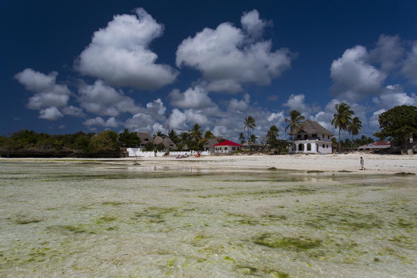 Beach and village in Jambiani, Zanzibar, Africa