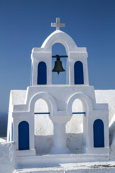 Details of a church in the town of Oia, Santorini, Greece, Europe
