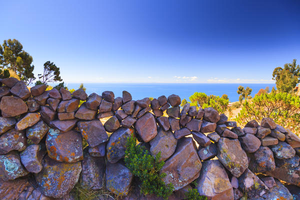 Isla Taquile on the Peruvian side of Lake Titicaca, Puno province, Peru