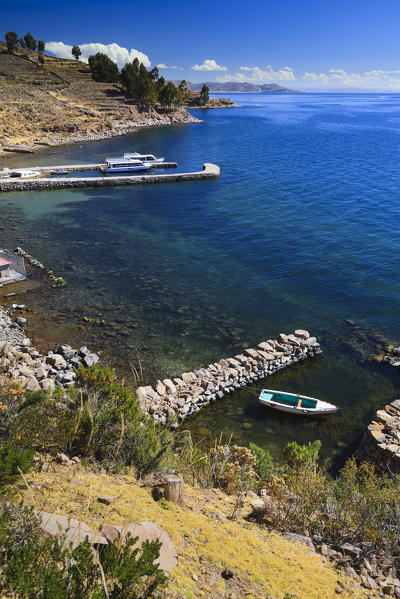 Isla Taquile on the Peruvian side of Lake Titicaca, Puno province, Peru