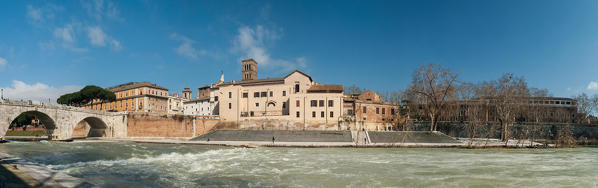 Europe, Italy, Lazio, Rome. Tiber Island