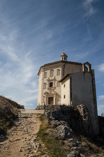 Europe, Italy, Abruzzo. Chiesa di Santa Maria della pietà at Rocca Calascio