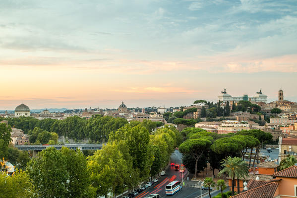 Europe, Italy, Lazio, Rome. Sunset on Rome