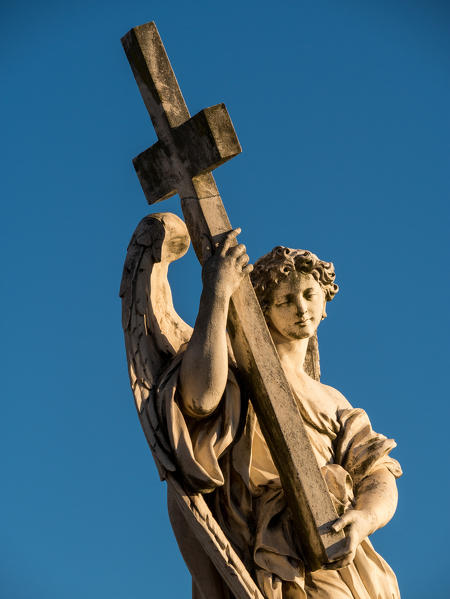 Europe, Italy, Lazio, Rome. Statue of Ponte S. Angelo