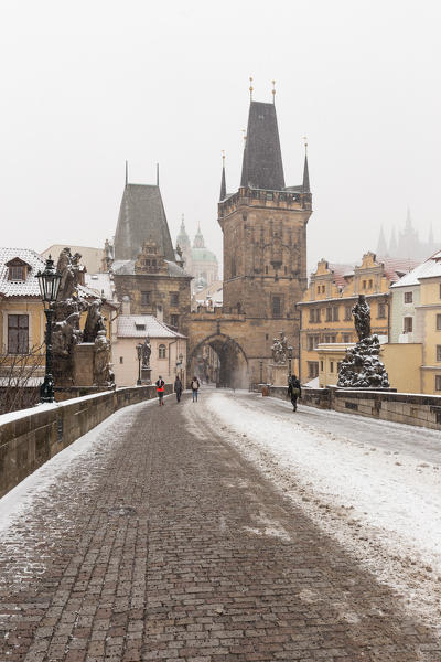 Snowfall at Charles Bridge
Europe, Czech Republic, Bohemia, Prague