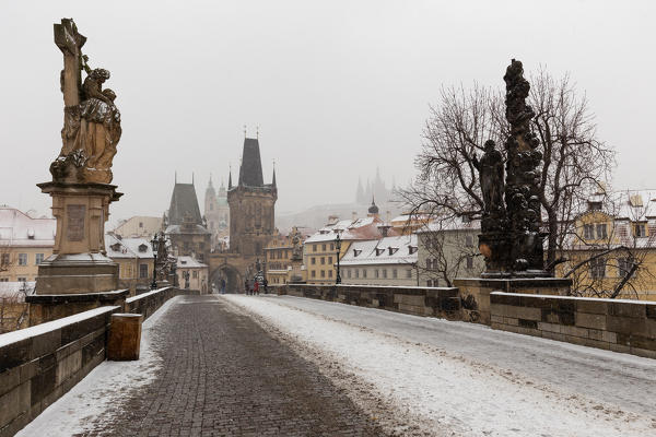 Snowfall at Charles Bridge
Europe, Czech Republic, Bohemia, Prague