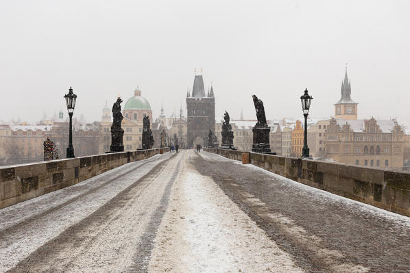 Snowfall at Charles Bridge
Europe, Czech Republic, Bohemia, Prague