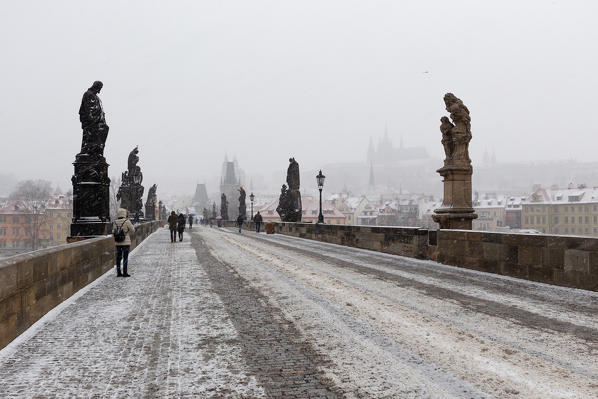Snowfall at Charles Bridge
Europe, Czech Republic, Bohemia, Prague