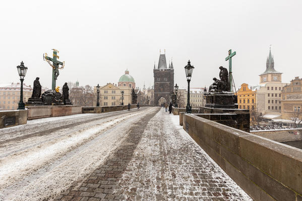 Snowfall at Charles Bridge
Europe, Czech Republic, Bohemia, Prague