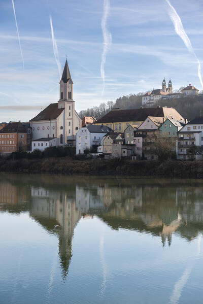 View of Passau on river Inn Europe, Germany, Passau, Bavaria district