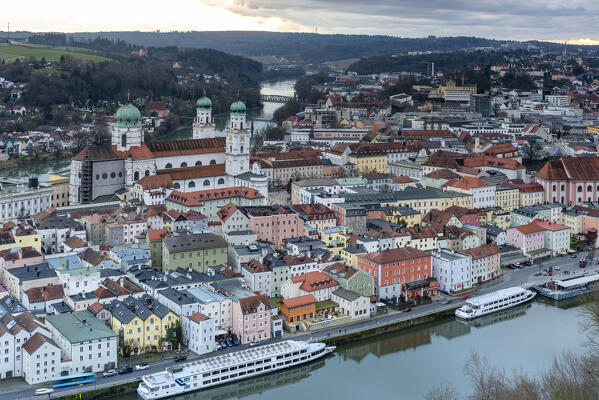 view of cathedral from Passau. Europe, Germany, Passau, Bavaria district