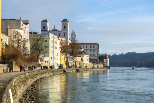 river Inn in Passau. 
Europe, Germany, Passau, Bavaria district