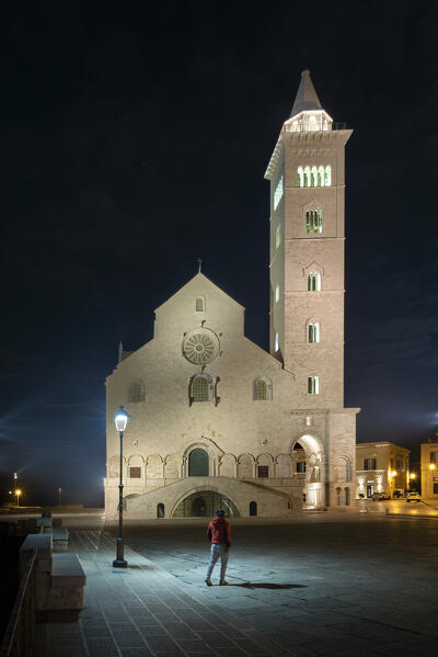 Cathedral from Tani at night. Europe, Italy, Puglia, Trani, Trani district