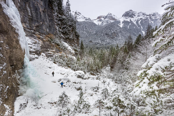Icefall Rislà and Natural Park Adamello Brenta
Europe, Italy, Trentino Alto Adige region, Trento district, Non valley, Tovel valley, Tuenno city