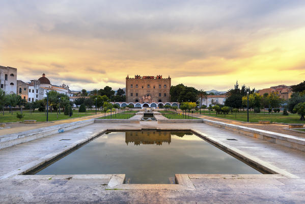 Palace of the Zisa at sunset
Europe,Italy,Sicily region, Palermo district, Norman royal park
