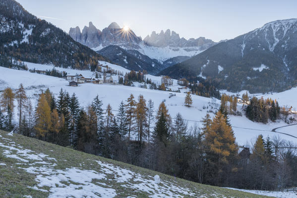 Santa Magdalena at sunrise in Funes valley
Europe, Italy, Trentino Alto Adige, Funes valley, Santa Magdalena
