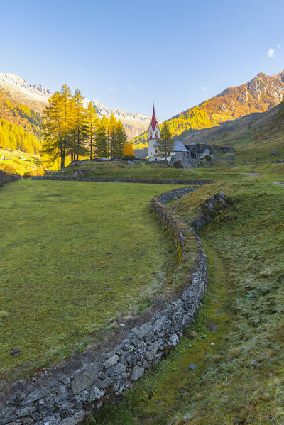 Santo Spirito church
Europe, Italy, South Tyrol, Aurina valley, Bolzano province, Predoi municipality, Casere