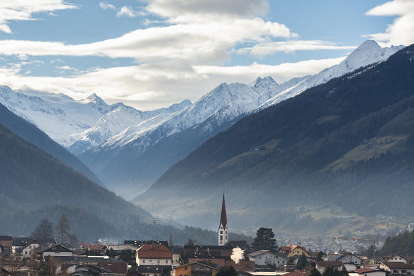 Mieders village in Stubai valley. Europe, Austria, Oesterrich, Stubaital, Stubai valley, Tyrol, Mieders, Innsbruck province