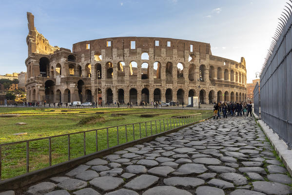 The Colosseum during a winter sunrise. Rome, Lazio, Italy. 
