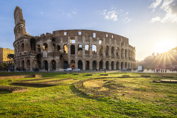 The Colosseum during a winter sunrise. Rome, Lazio, Italy. 