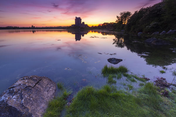 Sunrise at the Dunguaire Castle. County Galway, Connacht province, Ireland, Europe.