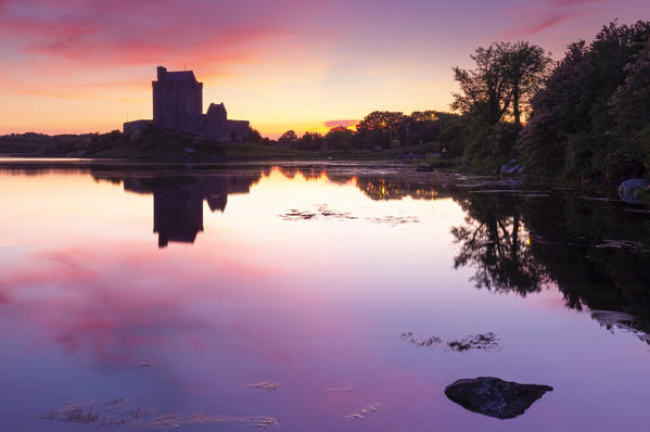 Sunrise at the Dunguaire Castle. County Galway, Connacht province, Ireland, Europe.