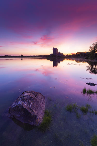 Sunrise at the Dunguaire Castle. County Galway, Connacht province, Ireland, Europe.