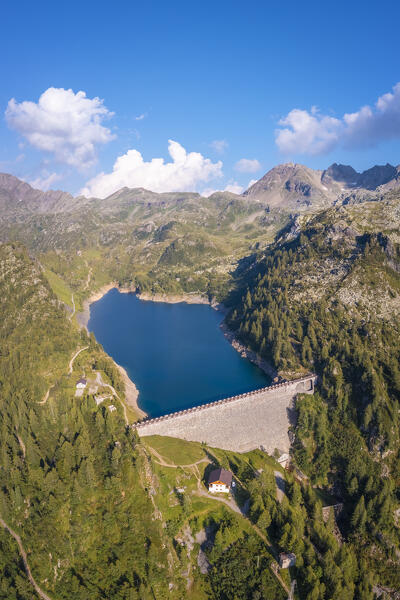 Summer view of Lago di Fregabolgia. Carona, Val Brembana, Alpi Orobie, Bergamo, Bergamo Province, Lombardy, Italy, Europe.