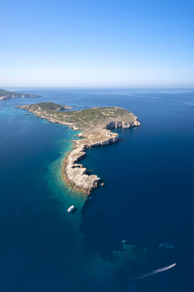 View of the archipelago of Isola di Capraia, Isola san Nicola and Isola san Domino. Tremiti Islands, Foggia district, Puglia, Italy.