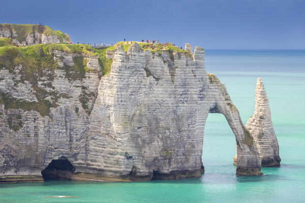 Sunrise at Etretat, Octeville sur Mer, Le Havre, Seine Maritime, Normandy, France, Western Europe.