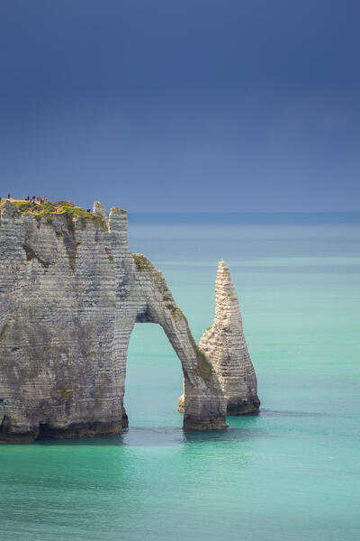 Sunrise at Etretat, Octeville sur Mer, Le Havre, Seine Maritime, Normandy, France, Western Europe.