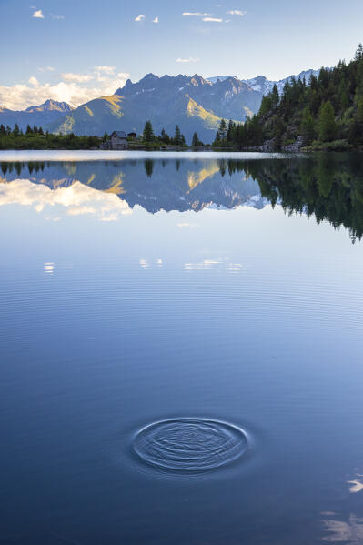 Summer view of the Aviolo lake in the Adamello park. Edolo,Brescia province, Italy, Europe.