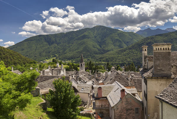 The Old town of Craveggia in a spring day, Val Vigezzo, Piedmont, Italy.