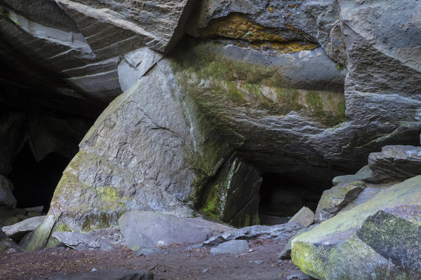 The abandoned Molera quarries in Lanza valley, Malnate, Lombardy, Italy.