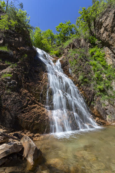 Waterfall in Valvassera, Induno Olona, Varese Province, Lombardy, Italy.