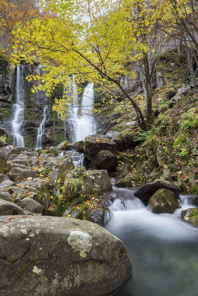 Dardagna waterfalls in autumn, Corno Alle Scale Regional Park, Lizzano in Belvedere, Emilia Romagna, Italy.