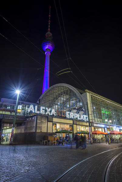 Alexanderplatz train station and Fernsehturm in Berlin Mitte, Germany.