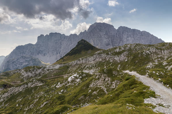 Trail to the north face of the Presolana, Val di Scalve, Bergamo district, Lombardy, Italy, Southern Europe.